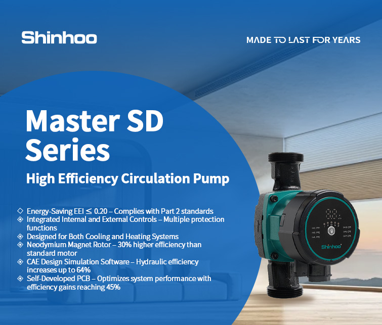 Master SD Serie: Hocheffiziente Umwälzpumpe für Heizung und Kühlung
